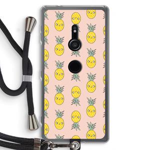 CaseCompany Ananas: Sony Xperia XZ2 Transparant Hoesje met koord