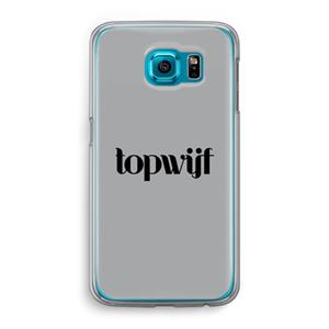 CaseCompany Topwijf Grijs Zwart: Samsung Galaxy S6 Transparant Hoesje