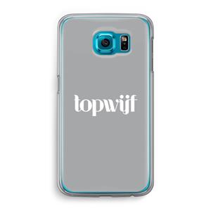 CaseCompany Topwijf Grijs Wit: Samsung Galaxy S6 Transparant Hoesje
