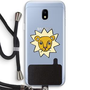 CaseCompany Kleine leeuw: Samsung Galaxy J3 (2017) Transparant Hoesje met koord