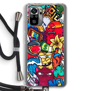 CaseCompany No Rules: Xiaomi Redmi Note 10S Transparant Hoesje met koord