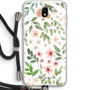 CaseCompany Botanical sweet flower heaven: Samsung Galaxy J7 (2017) Transparant Hoesje met koord