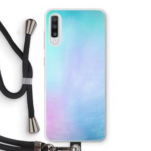 CaseCompany mist pastel: Samsung Galaxy A70 Transparant Hoesje met koord