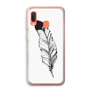 CaseCompany Pluim: Samsung Galaxy A20e Transparant Hoesje