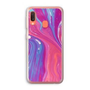 CaseCompany Paarse stroom: Samsung Galaxy A20e Transparant Hoesje