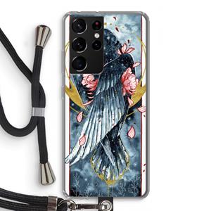 CaseCompany Golden Raven: Samsung Galaxy S21 Ultra Transparant Hoesje met koord