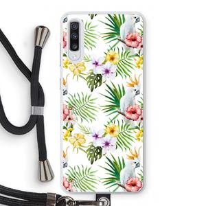 CaseCompany Gele kuif: Samsung Galaxy A70 Transparant Hoesje met koord