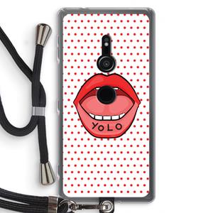 CaseCompany Yolo Denise: Sony Xperia XZ2 Transparant Hoesje met koord