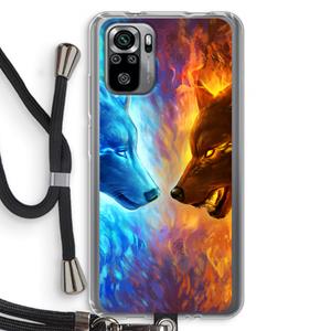 CaseCompany Fire & Ice: Xiaomi Redmi Note 10S Transparant Hoesje met koord