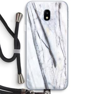 CaseCompany Gestreepte marmer: Samsung Galaxy J3 (2017) Transparant Hoesje met koord