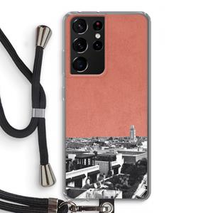 CaseCompany Marrakech Skyline : Samsung Galaxy S21 Ultra Transparant Hoesje met koord