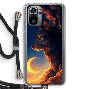 CaseCompany Night Guardian: Xiaomi Redmi Note 10S Transparant Hoesje met koord