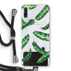 CaseCompany Lange bladeren: Samsung Galaxy A70 Transparant Hoesje met koord
