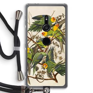 CaseCompany Carolinaparkiet: Sony Xperia XZ2 Transparant Hoesje met koord