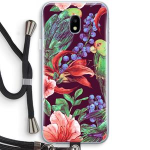 CaseCompany Papegaaien: Samsung Galaxy J3 (2017) Transparant Hoesje met koord