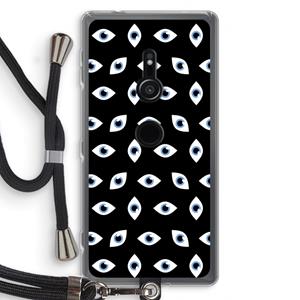 CaseCompany Eyes pattern: Sony Xperia XZ2 Transparant Hoesje met koord