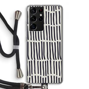 CaseCompany Moroccan stripes: Samsung Galaxy S21 Ultra Transparant Hoesje met koord
