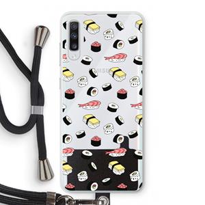 CaseCompany Sushi time: Samsung Galaxy A70 Transparant Hoesje met koord