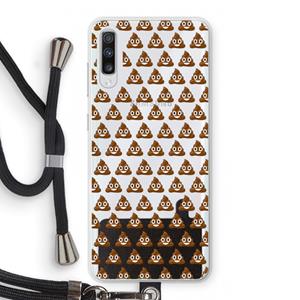 CaseCompany Poop emoji: Samsung Galaxy A70 Transparant Hoesje met koord