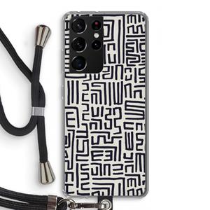 CaseCompany Moroccan Print: Samsung Galaxy S21 Ultra Transparant Hoesje met koord