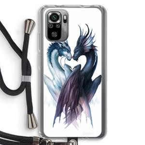 CaseCompany Yin Yang Dragons: Xiaomi Redmi Note 10S Transparant Hoesje met koord