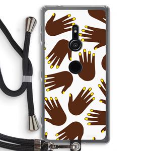 CaseCompany Hands dark: Sony Xperia XZ2 Transparant Hoesje met koord