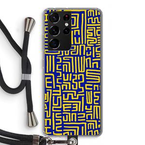 CaseCompany Majorelle Blue Print: Samsung Galaxy S21 Ultra Transparant Hoesje met koord