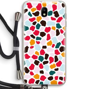 CaseCompany Colored Giraffe: Samsung Galaxy J7 (2017) Transparant Hoesje met koord