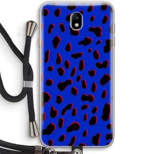 CaseCompany Blue Leopard: Samsung Galaxy J7 (2017) Transparant Hoesje met koord