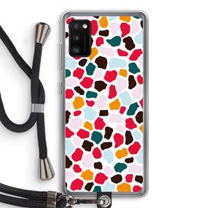 CaseCompany Colored Giraffe: Samsung Galaxy A41 Transparant Hoesje met koord
