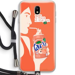 CaseCompany Peach please!: Samsung Galaxy J7 (2017) Transparant Hoesje met koord