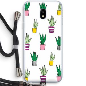 CaseCompany Sanseveria: Samsung Galaxy J3 (2017) Transparant Hoesje met koord