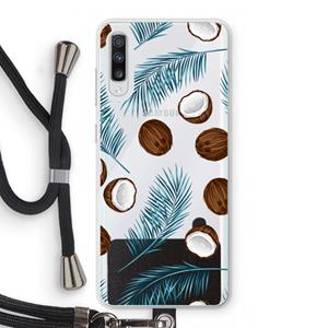 CaseCompany Kokosnoot roze: Samsung Galaxy A70 Transparant Hoesje met koord