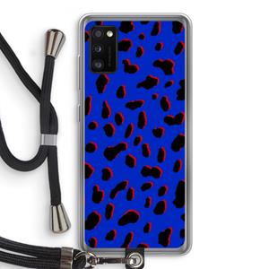 CaseCompany Blue Leopard: Samsung Galaxy A41 Transparant Hoesje met koord