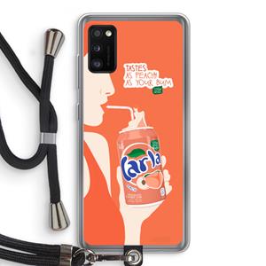 CaseCompany Peach please!: Samsung Galaxy A41 Transparant Hoesje met koord