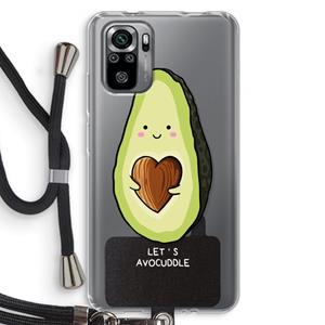 CaseCompany Avocuddle: Xiaomi Redmi Note 10S Transparant Hoesje met koord