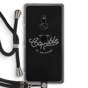 CaseCompany Capable: Sony Xperia XZ2 Transparant Hoesje met koord