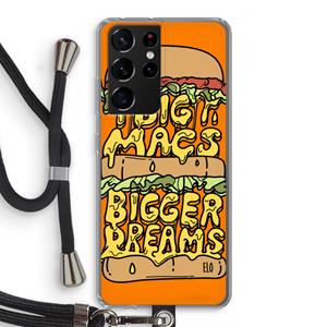 CaseCompany Big Macs Bigger Dreams: Samsung Galaxy S21 Ultra Transparant Hoesje met koord