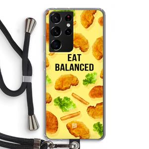 CaseCompany Eat Balanced: Samsung Galaxy S21 Ultra Transparant Hoesje met koord