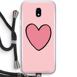 CaseCompany Hartje: Samsung Galaxy J3 (2017) Transparant Hoesje met koord