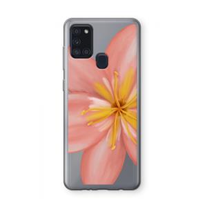 CaseCompany Pink Ellila Flower: Samsung Galaxy A21s Transparant Hoesje