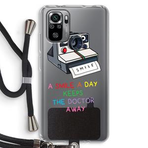 CaseCompany Smile: Xiaomi Redmi Note 10S Transparant Hoesje met koord