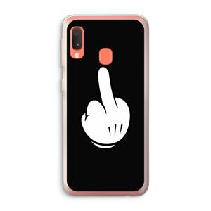 CaseCompany Middle finger black: Samsung Galaxy A20e Transparant Hoesje