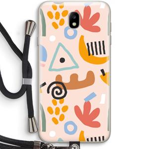CaseCompany Abstract: Samsung Galaxy J7 (2017) Transparant Hoesje met koord