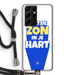 CaseCompany Laat de zon in je hart: Samsung Galaxy S21 Ultra Transparant Hoesje met koord