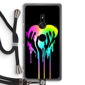 CaseCompany Hold My Heart: Sony Xperia XZ2 Transparant Hoesje met koord
