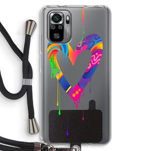 CaseCompany Melts My Heart: Xiaomi Redmi Note 10S Transparant Hoesje met koord