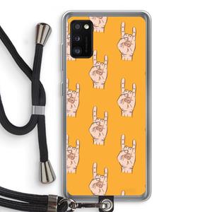 CaseCompany Rock: Samsung Galaxy A41 Transparant Hoesje met koord