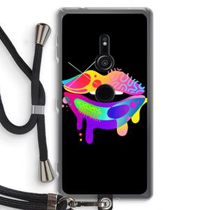 CaseCompany Lip Palette: Sony Xperia XZ2 Transparant Hoesje met koord
