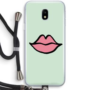 CaseCompany Kusje: Samsung Galaxy J3 (2017) Transparant Hoesje met koord